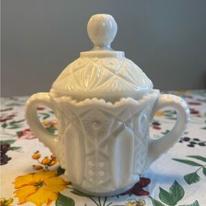 Vintage Milk Glass Sugar Bowl